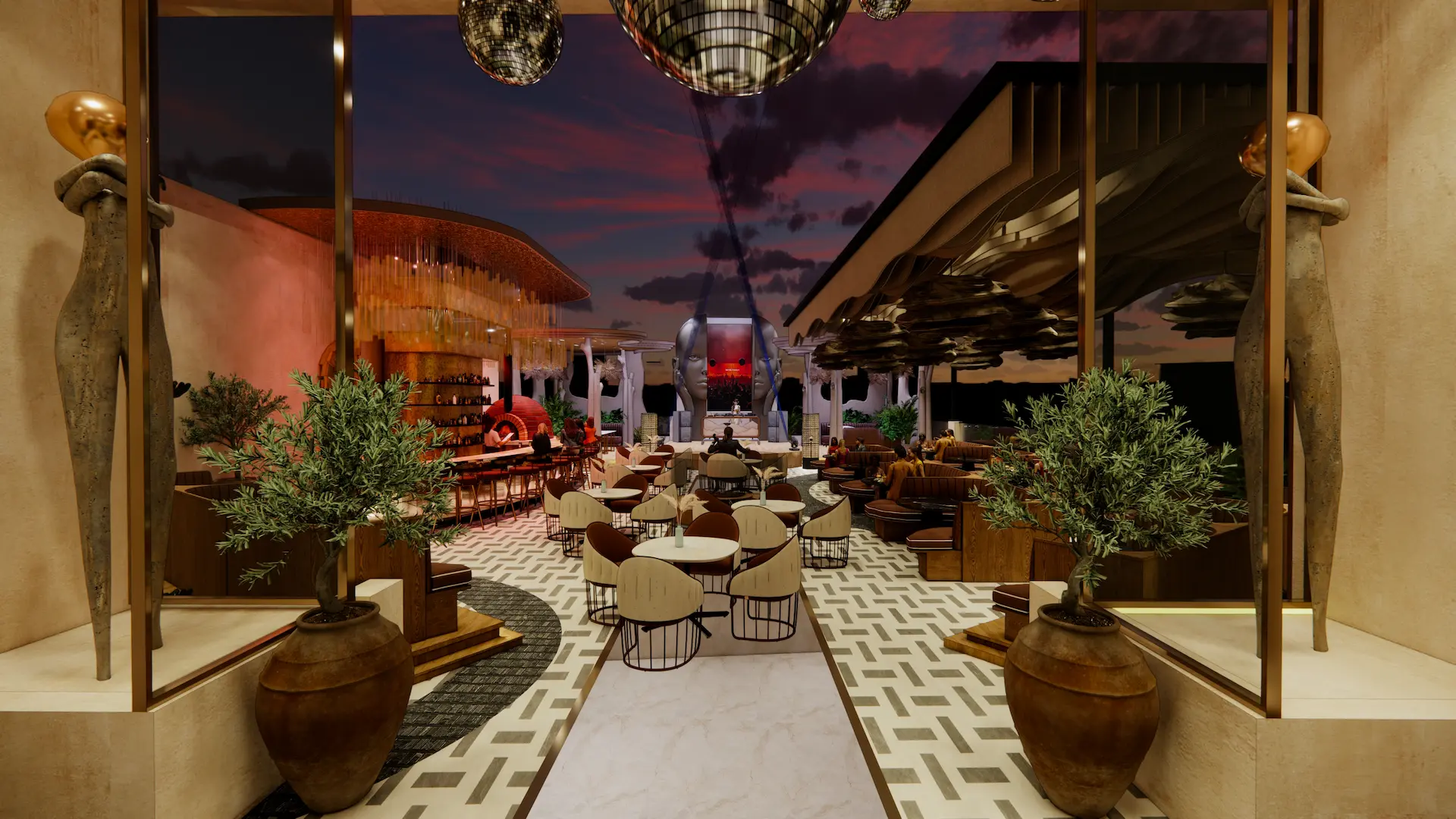 Outdoor terrace seating — Delulu Club, Greater Noida