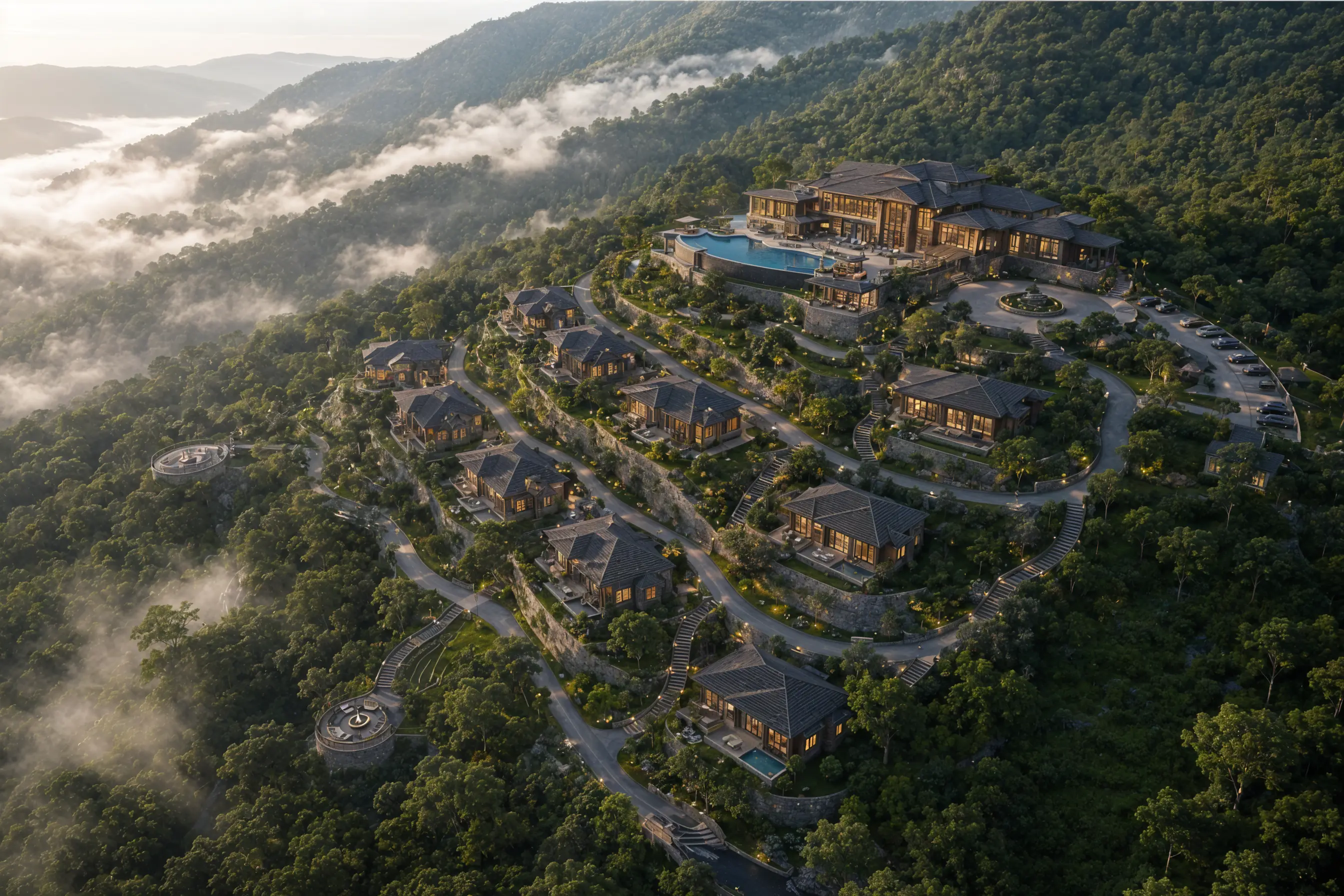 Aerial master plan — hill township and resort concept, Mukteshwar