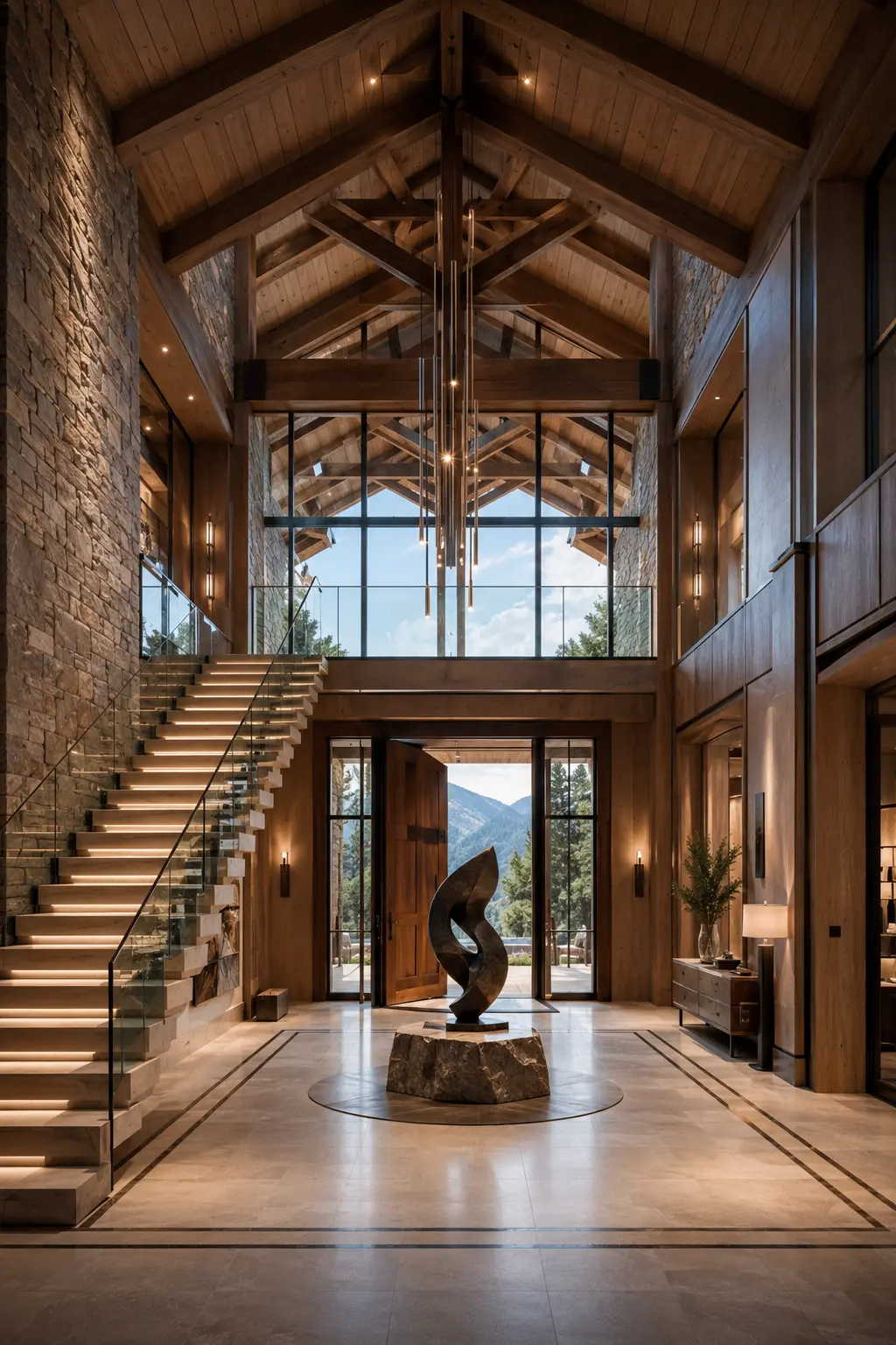 Resort entrance hall concept — Mukteshwar hill township