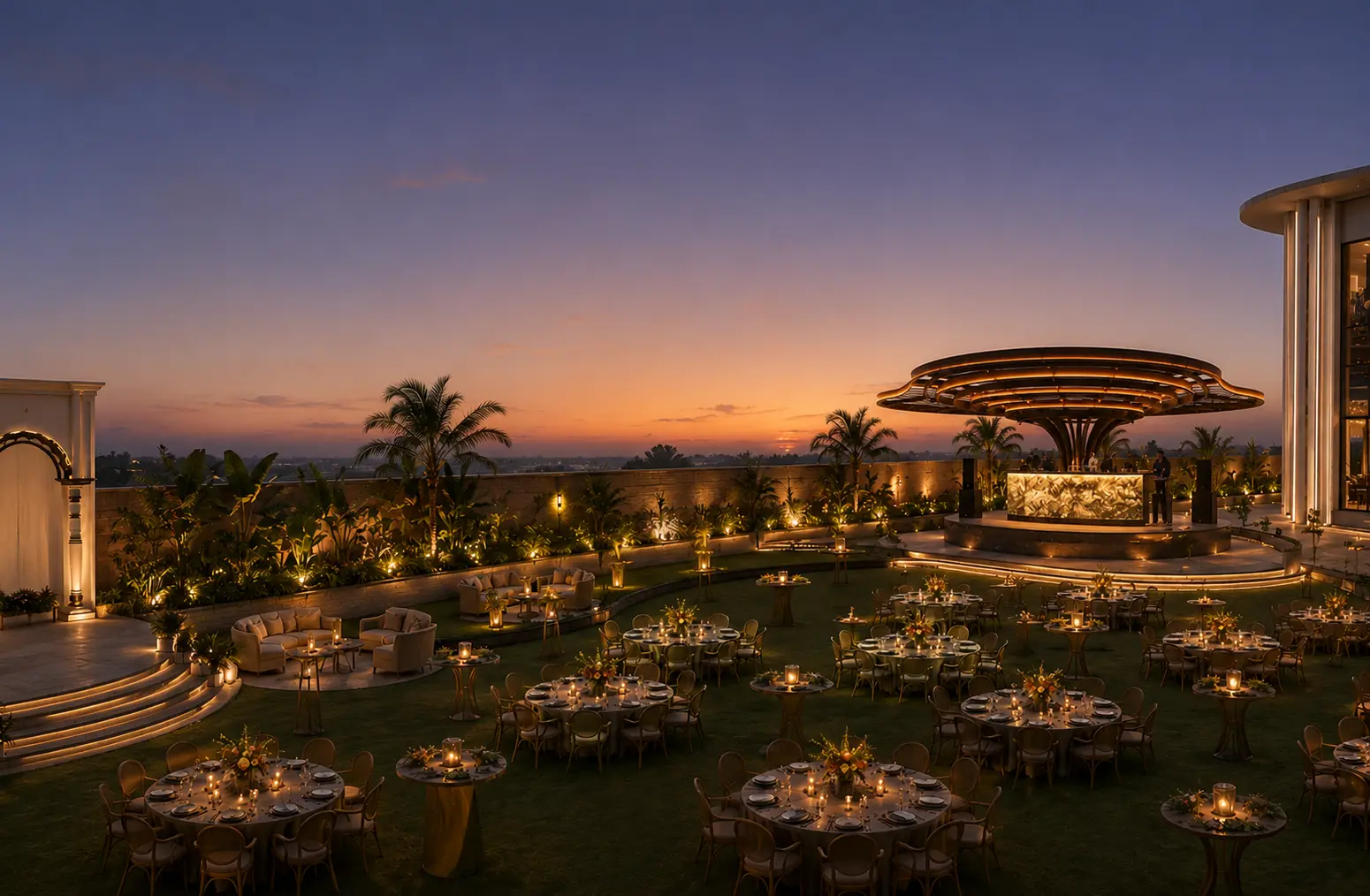DJ and event pavilion concept — Namah Stay Agra